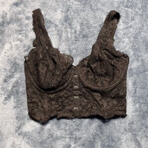 NWOT Victoria Secret Black Lace Corset Bra